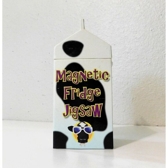 Cow Theme Magnetic Fridge Jigsaw Loncraine Broxton Milk Carton 100-Piece Puzzle - Picture 2 of 7